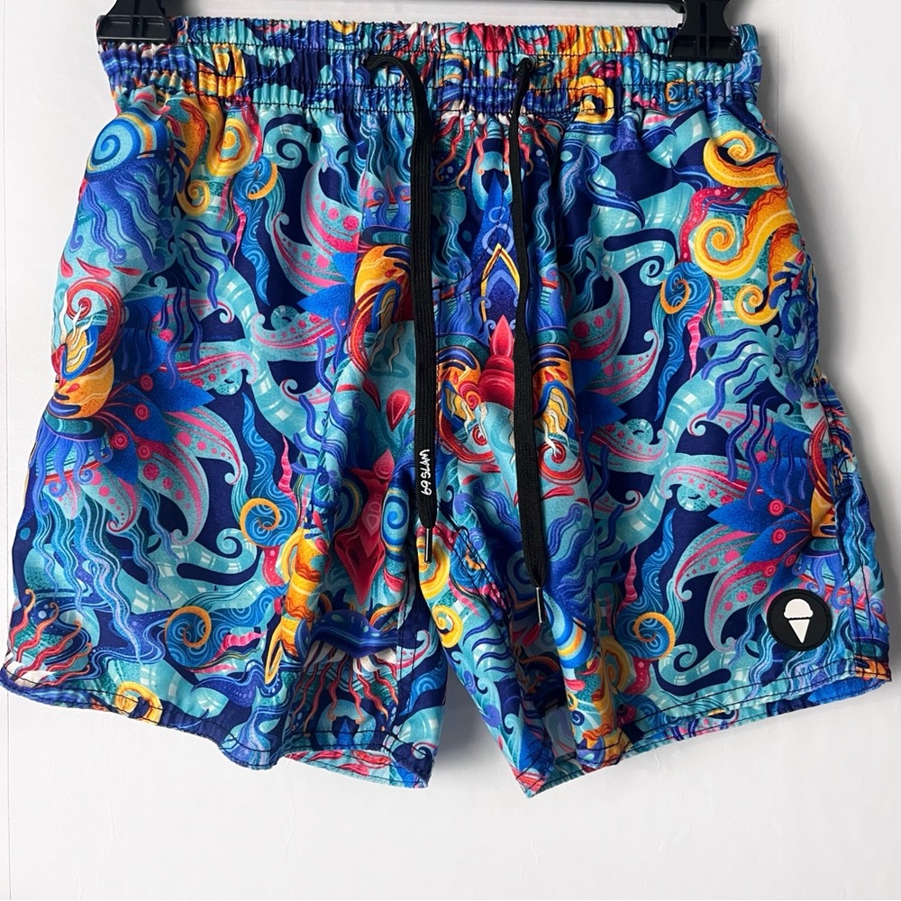69 Slam Boys Blue Habitat Swim Shorts Sz 12